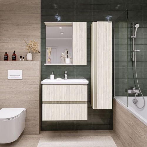 Зеркало-шкаф Grossman Юнит 207011 70х70 подвесной цвет бежевый - фото 3