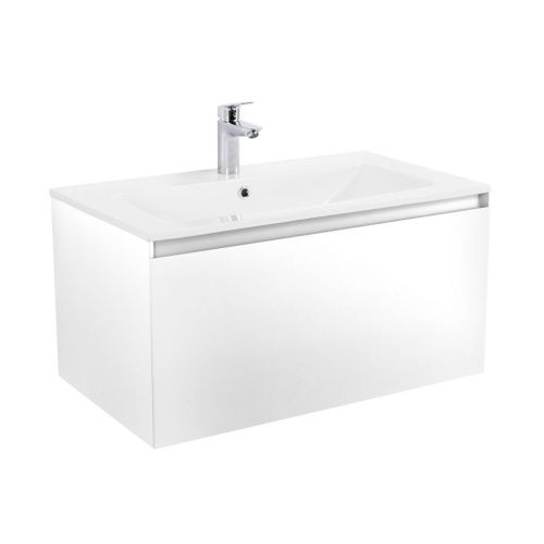 Тумба под раковину Art&Max Latina AM-Latina-800-1C-SO-BM 80х50 подвесная цвет белый - фото 5