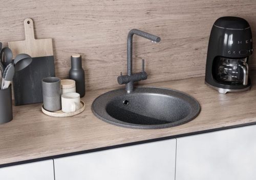 Кухонная мойка Aquaton Шелли 1A734732SS210 50х50 цвет черный - фото 4