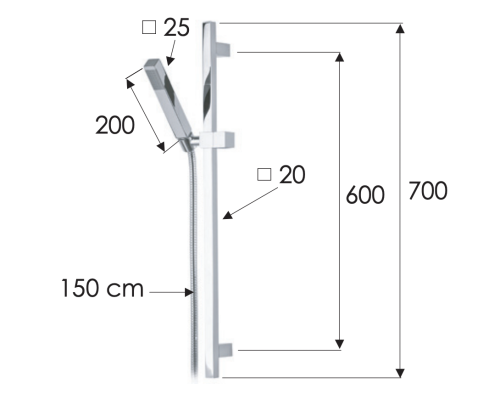 Душевой гарнитур Remer  317S317SS настенный хром - фото 2
