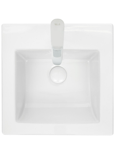 Раковина из сантехнического фаянса WeltWasser WW SK 10000004607 40 см встраиваемая цвет белый 1 отверстие под смеситель - фото 4