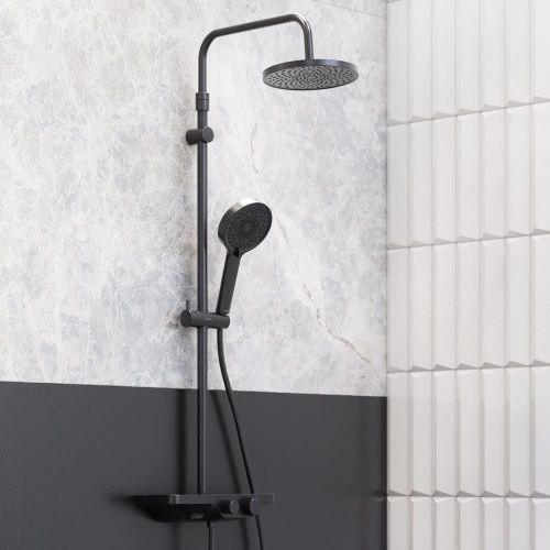 Душевая стойка Damixa Apollo 947730300 настенная цвет черный - фото 3