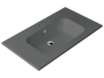 Раковина из сантехнического фаянса Berloni Bagno LAVQADINCXR55 187 90х50 встраиваемая цвет коричневый