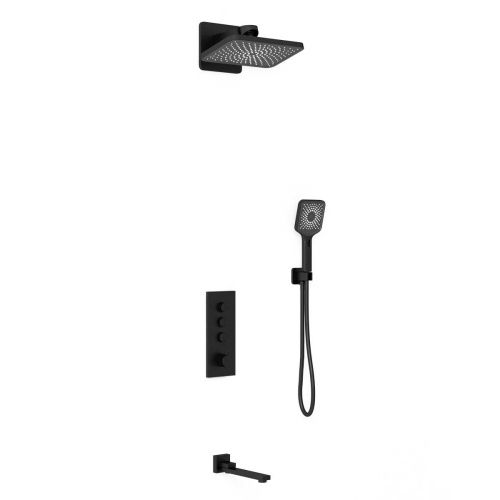 Душевая система Vincea VSFW-433TI4MB встраиваемая в стену цвет черный с термостатом - фото 2