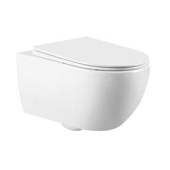 Унитаз подвесной CHARUS TORRE BIANCA EWC700-125W белый с сиденьем микролифт безободковый каскадный смыв