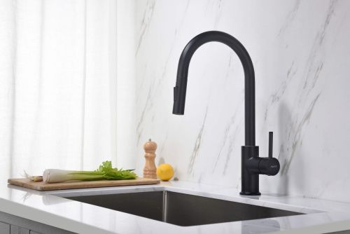 Смеситель для кухни Aquatek ЕВРОПА AQ1384MB на мойку черный - фото 4