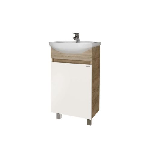 Тумба под раковину Grossman Поло 104501-1 40х30 напольная цвет белый/коричневый - фото 2