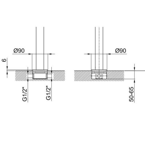 Внутренняя часть напольного смесителя Fantini Mint 19 00 3336A - фото 2