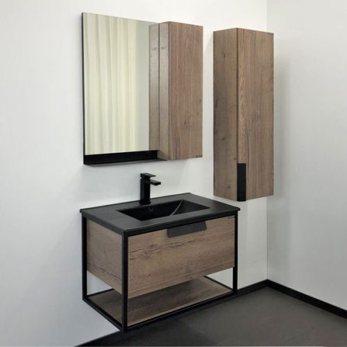 Тумба с раковиной Comforty Бонн 00-00001936CF 80х50 подвесная цвет коричневый - фото 5