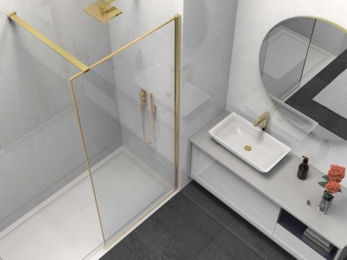 Душевая перегородка Vincea Walk in HS VSW-1HS900CLG 90х200 стекло прозрачное профиль золото - фото 3