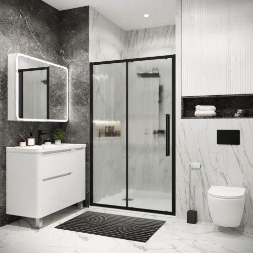 Душевая дверь Grossman Cosmo 100.K33.02.100.21.02 100х195 стекло текстурное профиль черный - фото 3