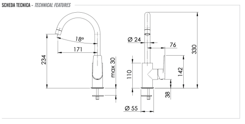Смеситель для кухни Remer Dream D72 на мойку хром - фото 2