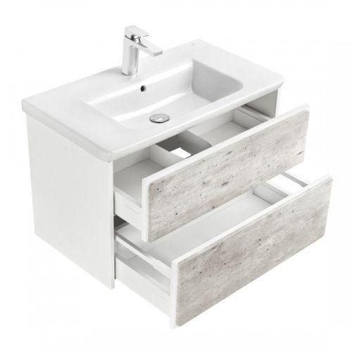 Тумба под раковину Roca Ronda ZRU9303004 80х40 подвесная цвет серый/белый - фото 3