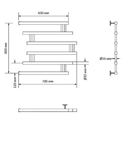 Полотенцесушитель водяной Indigo Zip FZW60-60GDK3 70х65 золото - фото 5