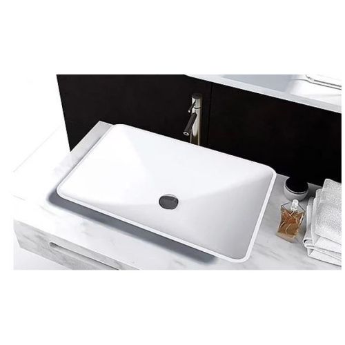 Раковина из искусственного камня MonteBianco Stelvio Quattro 12205 60х40 накладная цвет белый без отверстий под смеситель - фото 3