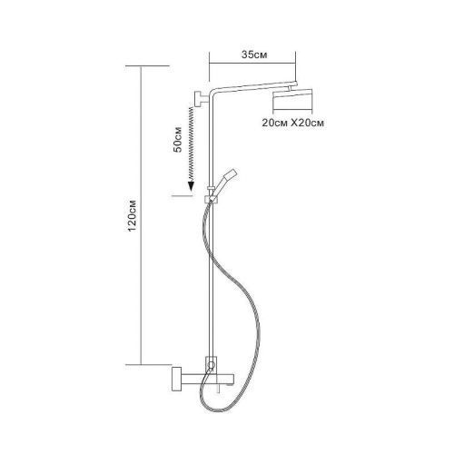 Душевая стойка D-Lin D10A02 настенная цвет хром - фото 2