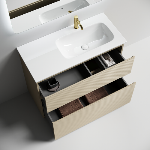 Тумба под раковину Sancos FOLK Floor FL100FRCP 100х40 напольная цвет бежевый - фото 3