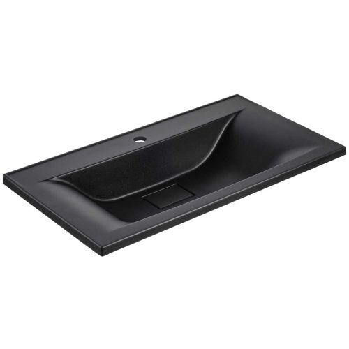 Раковина из искусственного камня Vincea VCB-3M900B 90х50 встраиваемая цвет черный 1 отверстие под смеситель