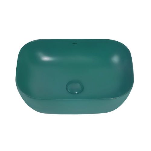 Раковина из сантехнического фаянса Abber RECHTECK AC2200MBG 50х30 накладная цвет зеленый без отверстий под смеситель - фото 4