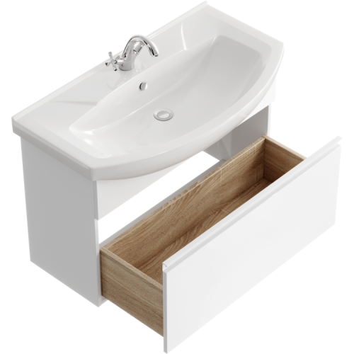 Тумба под раковину Aqwella Y ROD01081 80х30 подвесная цвет белый - фото 2