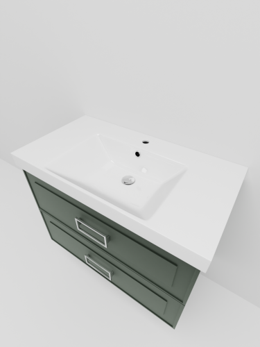 Тумба с раковиной La Fenice Cubo TWIN NFNC-01-CUB-G-80-2-3-80 80х50 подвесная цвет серый - фото 3