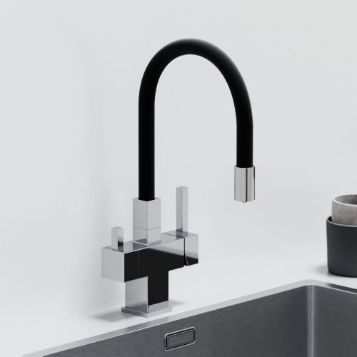 Смеситель для кухни Sancos Arno SC4005CH на мойку черный/хром - фото 4