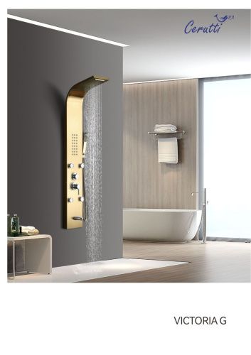Душевая панель Cerutti SPA CT9978 настенная цвет золото