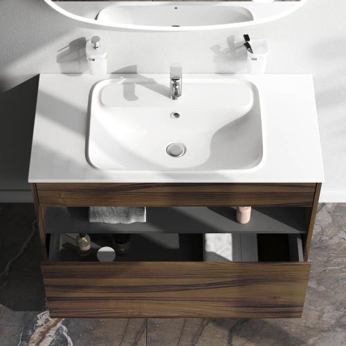 Тумба под раковину Am.Pm Func M8FFUX1001OF 100х50 подвесная цвет коричневый - фото 3