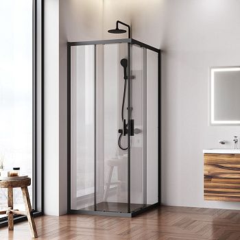 Душевой уголок Am.Pm Gem W90G-403-100280-BT 100х80 стекло прозрачное профиль черный без поддона