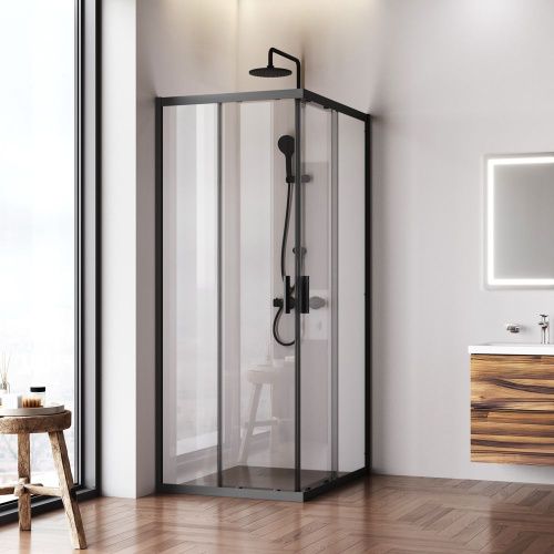Душевой уголок Am.Pm Gem W90G-403-100280-BT 100х80 стекло прозрачное профиль черный без поддона