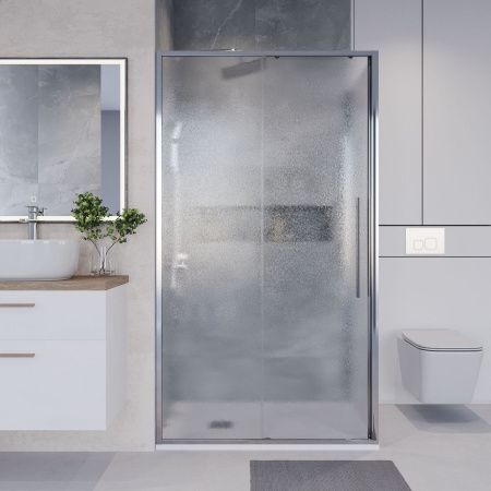 Душевой уголок Niagara Nova NG-65-13CH-CH80-34 130х80 стекло шиншилла профиль хром без поддона