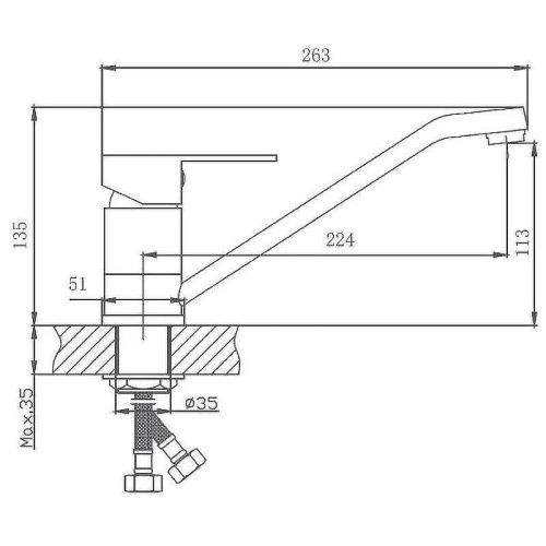 Смеситель для кухни Haiba HB802 HB42802 на мойку нержавеющая сталь - фото 2