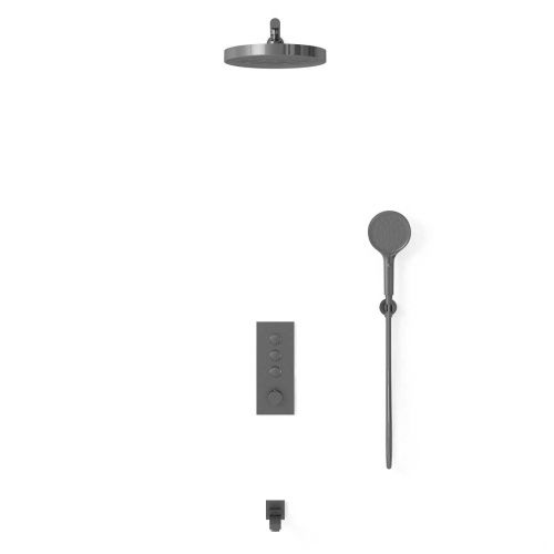 Душевая система Vincea VSFW-433TI2GM встраиваемая в стену цвет вороненая сталь с термостатом - фото 3