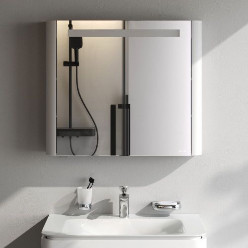 Зеркало-шкаф Am.Pm Sensation M30MCL0801WG 80х70 подвесной цвет белый - фото 3