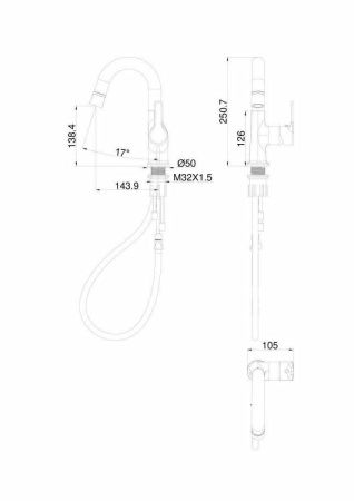 Смеситель Wonzon & Woghand WW-FE01L212-BG на раковину золото