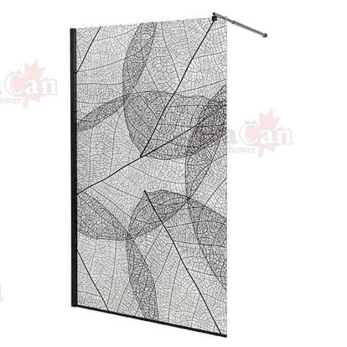 Душевая перегородка AvaCan MB100 110х200 стекло с рисунком профиль черный - фото 3