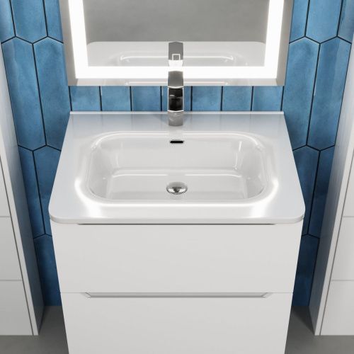 Раковина керамическая Uperwood Monica RMonica60wg 60х50 полувстраиваемая цвет белый - фото 4