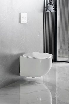 Унитаз подвесной Vincea Globo VT1-52T белый с сиденьем микролифт безободковый смыв торнадо