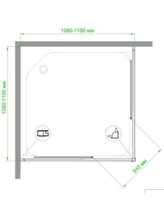 Душевой уголок Royal Bath HPD RB110HPD-C-CH 110х110 стекло рифленое профиль хром без поддона
