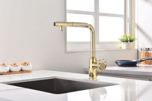 Смеситель для кухни Paulmark URBAN Ur213104-G на мойку золото - фото 5