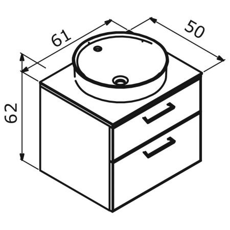 Тумба под раковину Orka Salerno 3008777 60х50 подвесная цвет зеленый/коричневый