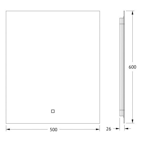 Зеркало с подсветкой Defesto GLOW DF 2503S 50х60 подвесное - фото 2