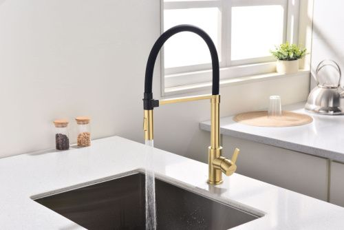 Смеситель для кухни Paulmark HALT Ha214021-LG на мойку золото - фото 4