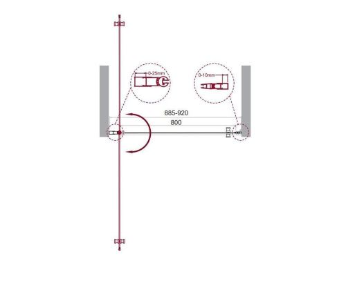 Душевая дверь BelBagno ETNA ETNA-B-1-90-C-Cr-90 90х195 стекло прозрачное профиль хром - фото 2