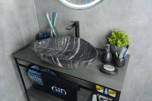 Раковина керамическая Gid Creativo 54427 60х40 накладная цвет многоцветный без отверстий под смеситель - фото 2