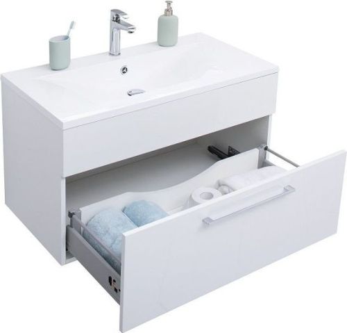 Тумба под раковину De Aqua Кубика 167034 90х40 подвесная цвет белый - фото 5