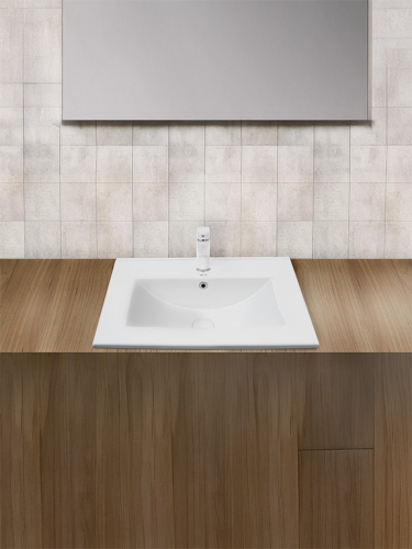 Раковина из сантехнического фаянса WeltWasser WW SK 10000005582 40 см встраиваемая цвет белый 1 отверстие под смеситель - фото 3