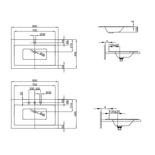 Раковина из нержавеющей стали Bette Loft A230-000 80 см встраиваемая цвет белый без отверстий под смеситель - фото 2
