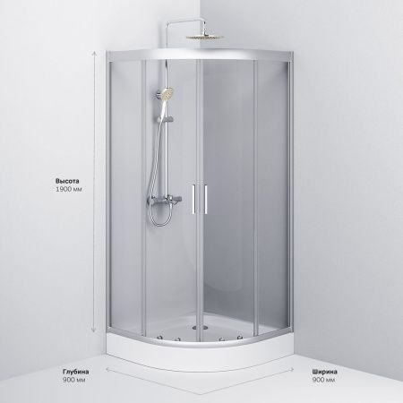 Душевой уголок Am.Pm Gem W90G-401-090WT 90х90 стекло прозрачное профиль хром без поддона
