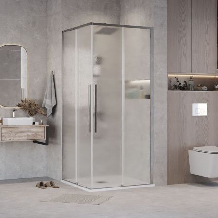 Душевая дверь Grossman Galaxy 1/2.K33.01.12.10.02 120х195 стекло текстурное профиль хром